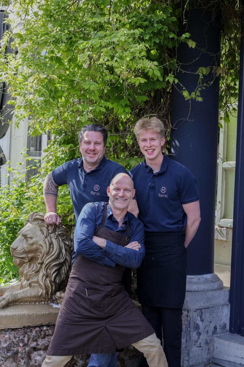 Het team van Restaurant Baron — Jan, Koert en het Baron-team